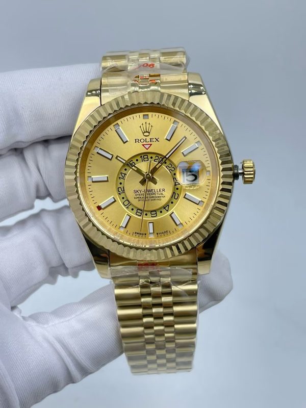Rolex Sky-Dweller 42mm 18K Gold White Dial 336935 Automatic Machine Waterproof Men's Watch - Image 9