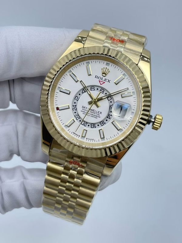 Rolex Sky-Dweller 42mm 18K Gold White Dial 336935 Automatic Machine Waterproof Men's Watch - Image 4