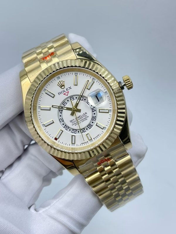 Rolex Sky-Dweller 42mm 18K Gold White Dial 336935 Automatic Machine Waterproof Men's Watch - Image 3